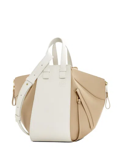 Loewe Hammock Two-tone Zip Tote Bag In Neutral