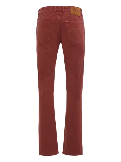 Moorer Five-pockets Jeans In Red