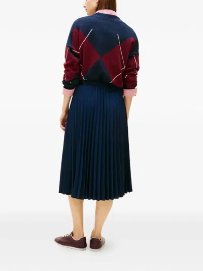 Tommy Hilfiger Pleated Midi Skirt In Blue