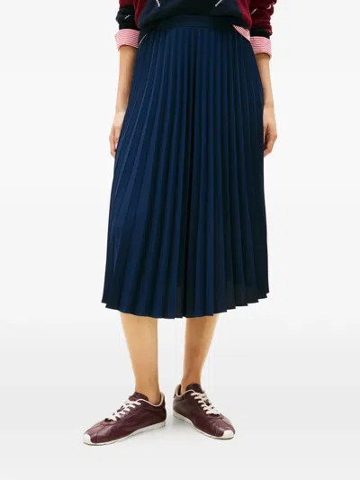 Tommy Hilfiger Pleated Midi Skirt In Blue