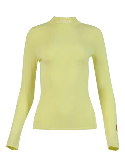 Heron Preston Mockneck Graphic Top In Yellow
