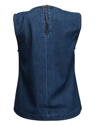 Twp Mikala Pocket Denim Top In Blue