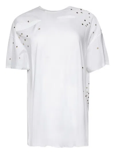 Interior Mandy Diamante Cut-out T-shirt In White