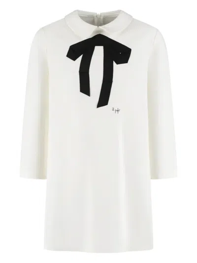 Il Gufo Bow-appliqué Dress In White