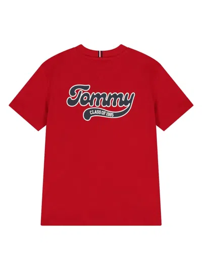 Tommy Hilfiger Junior Logo Cotton T-shirt In Red