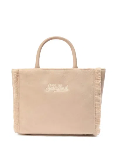 Mc2 Saint Barth Fringed Tote Bag In Neutral