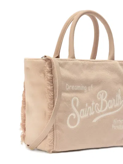 Mc2 Saint Barth Fringed Tote Bag In Neutral