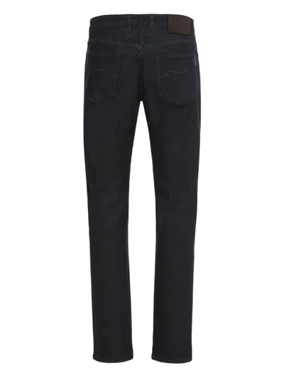 Moorer Pavel-945 Five-pocket Jeans In Black