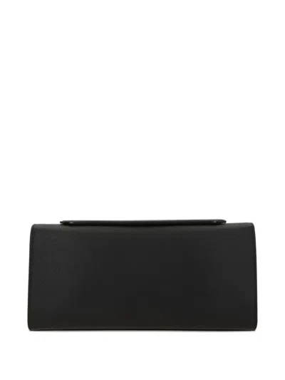 Valextra Black Leather Iside Handbag In Black
