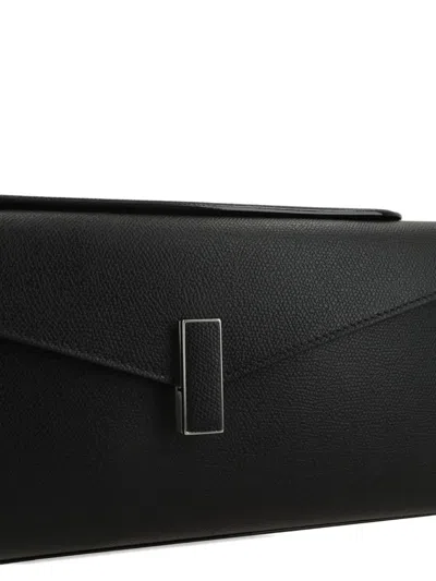 Valextra Black Leather Iside Handbag In Black