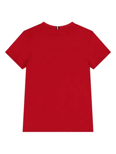 Tommy Hilfiger Junior Logo Cotton T-shirt In Red