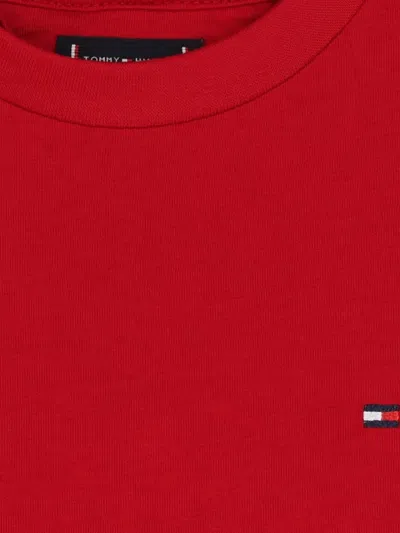Tommy Hilfiger Junior Logo Cotton T-shirt In Red