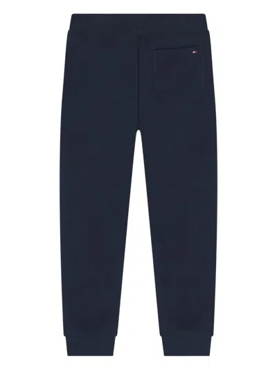 Tommy Hilfiger Junior Logo Cotton Trousers In Blue