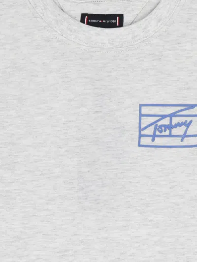 Tommy Hilfiger Junior Grey Logo T-shirt In White