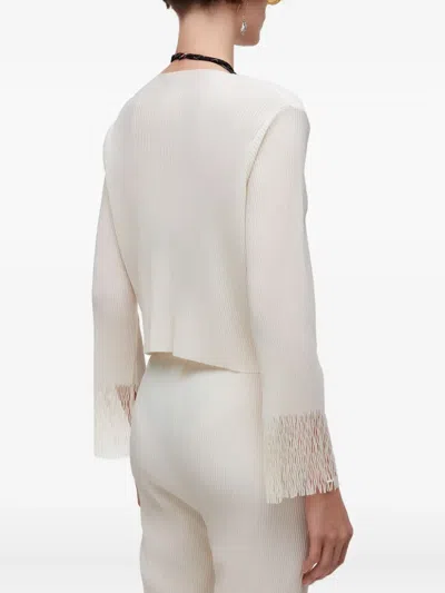 Osklen Plisse Open-front Blouse In White