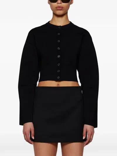 Wardrobe.nyc Matte Cardigan In Black