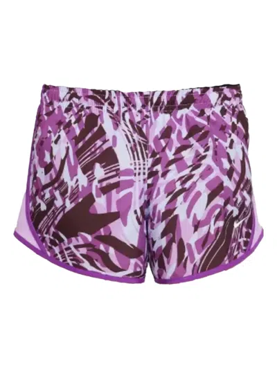 Nike Tempo Printed Running Shorts In Purple