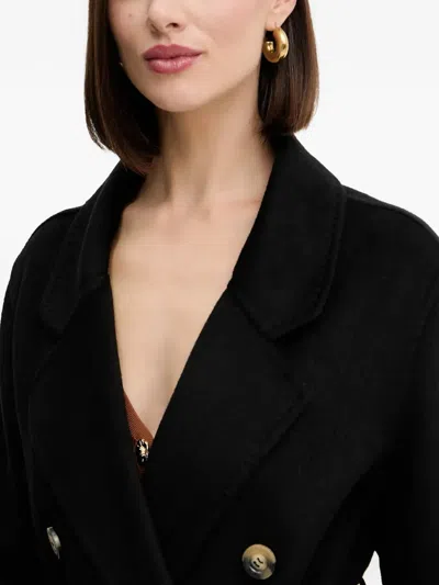 Fracomina Double-breasted Belted Coat In Black