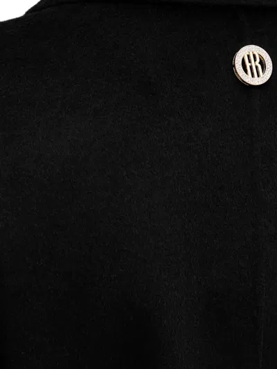 Fracomina Double-breasted Belted Coat In Black