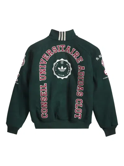 Adidas Originals Logo-patch Bomber Jacket In Green