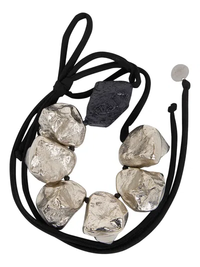 Maria Calderara Stone Necklace In Black
