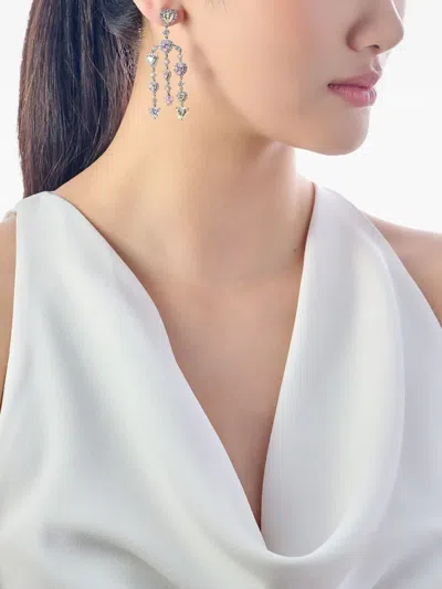 Anabela Chan 14k White Gold And Rhodium Vermeil Love Heart Diamond Earrings In Multi