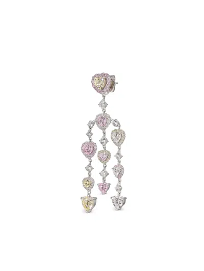 Anabela Chan 14k White Gold And Rhodium Vermeil Love Heart Diamond Earrings In Multi