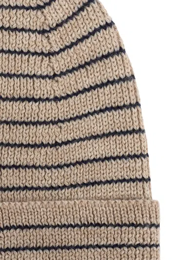 Konges Sløjd Louli Striped Beanie Hat In Brown