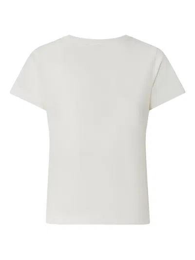 Pinko Short-sleeved T-shirt With Embroidered Logo In White