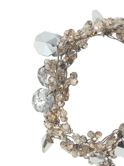 Maria Calderara Beaded Bijoux Bracelet In Silver
