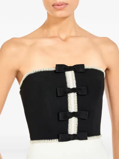 Jenny Packham Odette Bow Embellished Midi Dress In White