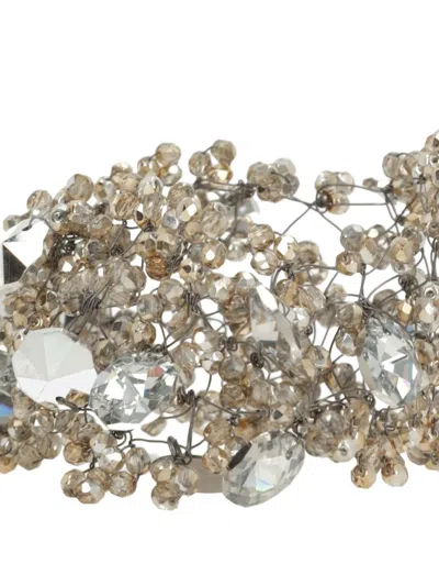 Maria Calderara Beaded Bijoux Bracelet In Silver