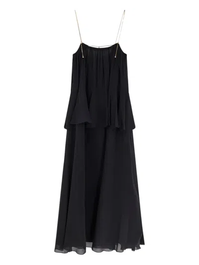 Chloé Tiered Maxi Dress In Black