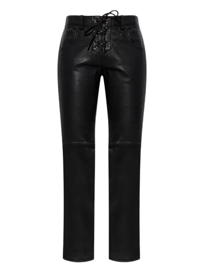 Isabel Marant Vanel Lace-up Trousers In Black