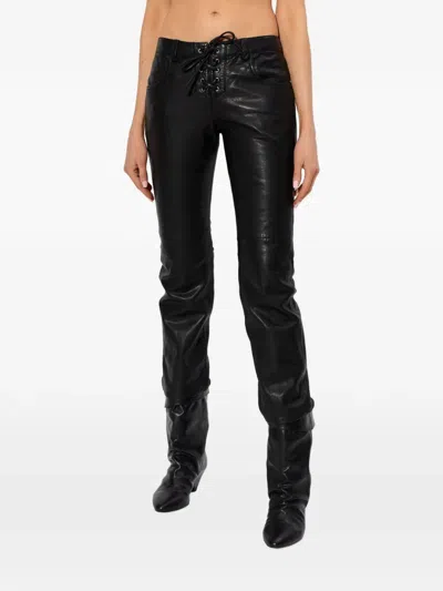 Isabel Marant Vanel Lace-up Trousers In Black