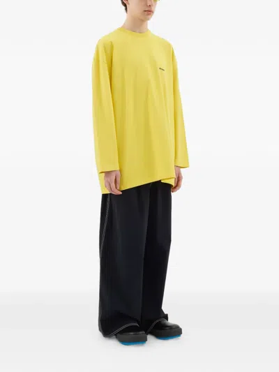 Sunnei Mega Long-sleeve T-shirt In Yellow