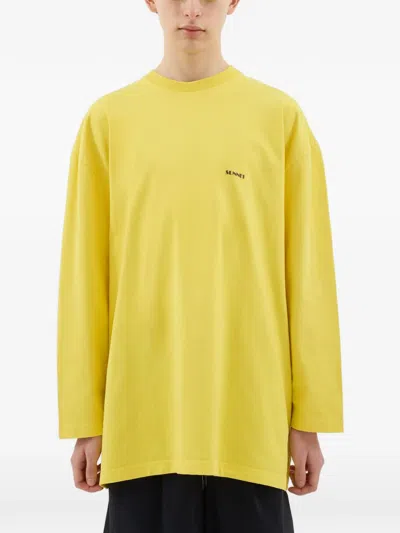 Sunnei Mega Long-sleeve T-shirt In Yellow