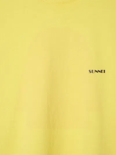 Sunnei Mega Long-sleeve T-shirt In Yellow