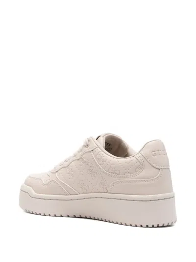 Guess Usa Monogram Low-top Sneakers In White