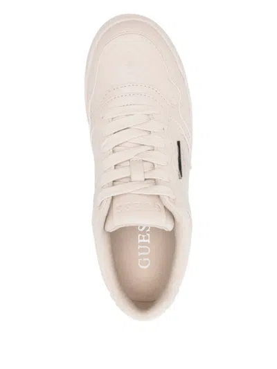Guess Usa Monogram Low-top Sneakers In White