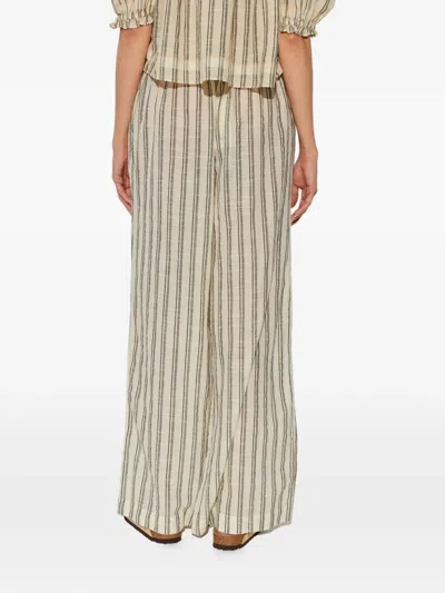 Ulla Johnson Josephine Striped Tassel Trousers In Neutral