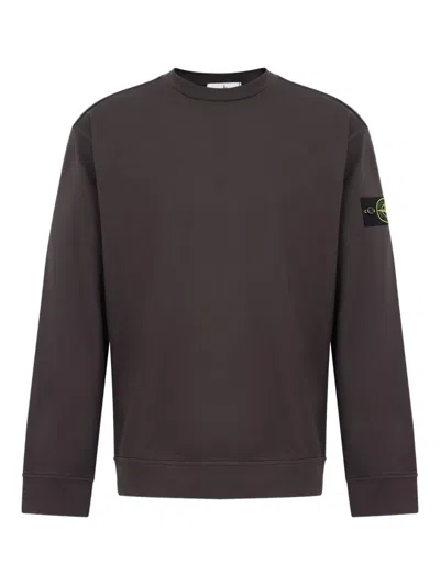 Stone Island Crew-neck Patch Sweatshirt In Gray