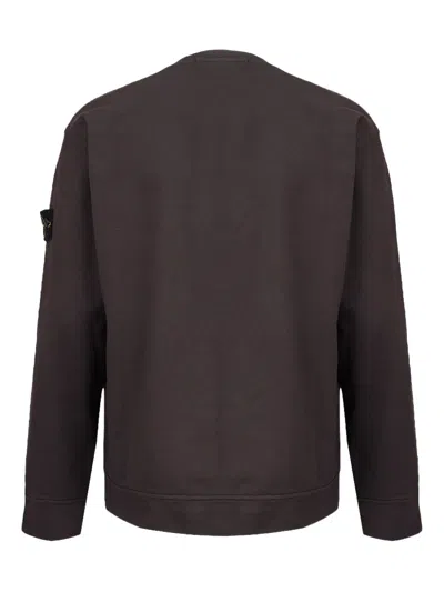 Stone Island Crew-neck Patch Sweatshirt In Gray
