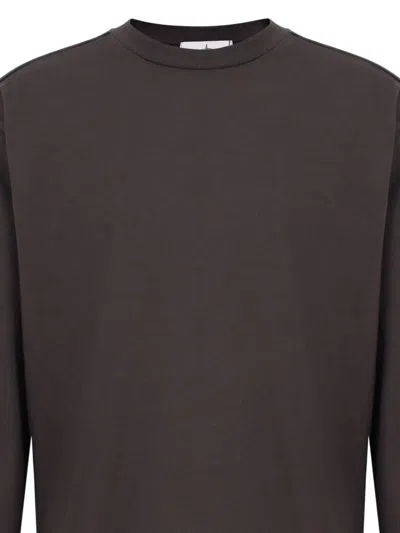 Stone Island Crew-neck Patch Sweatshirt In Gray