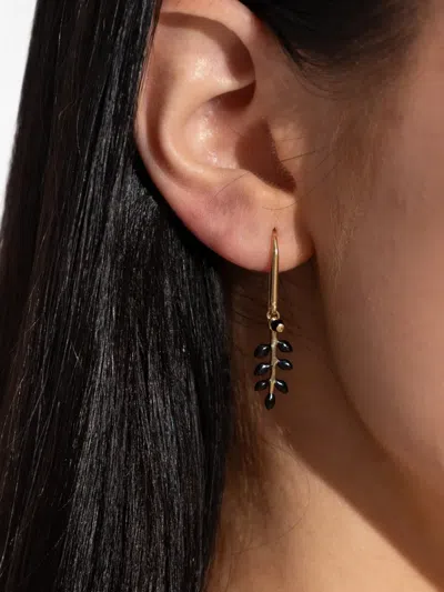 Isabel Marant Leaf Drop Earrings In Gold