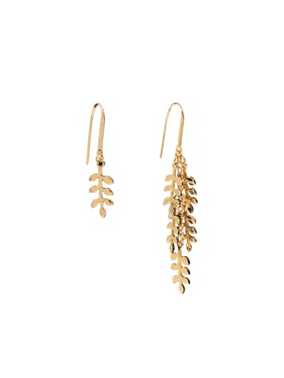Isabel Marant Leaf Drop Earrings In Gold