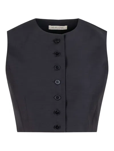 Heirlome Buttoned Top In Black