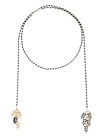 Isabel Marant Leaf Beaded Necklace In Multi