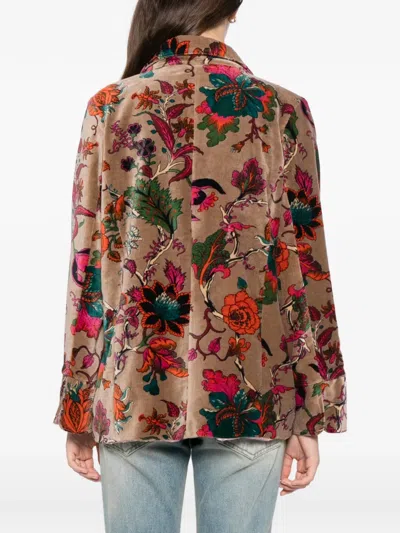 Blaklace Floral Pocket Jacket In Brown