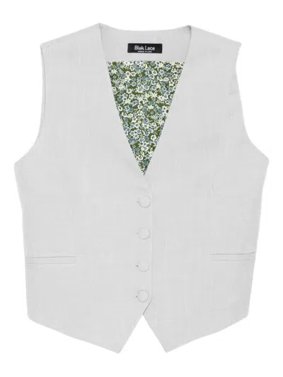 Blaklace V-neck Vest In White